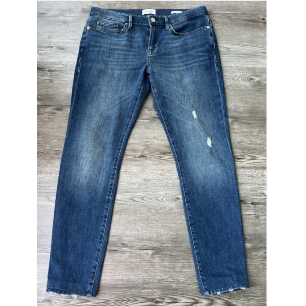FRAME Denim L Homme Skinny Jeans Mens 32x30 Medium Cielo Wash Distressed